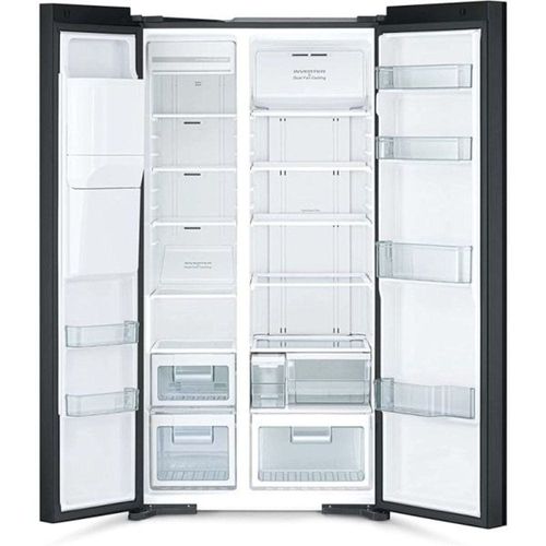 Hitachi Side By Side Glass Refrigerator With Dispenser Glass RSX700GPUK0GS Silver
